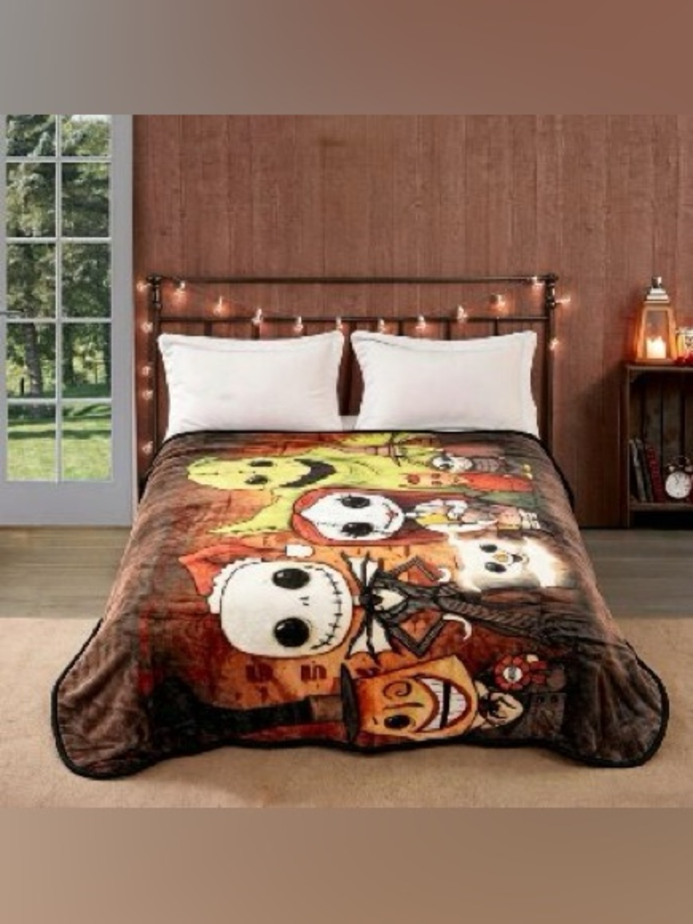 Jack and Sally Lineup Queen Size Fleece Blanket